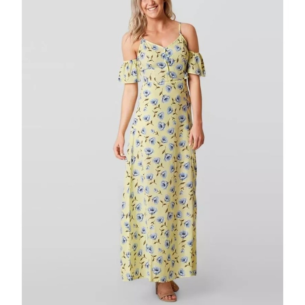 NEW Blu Pepper Floral Cut-out Maxi Dress size Small Vacation Summer Resortwear